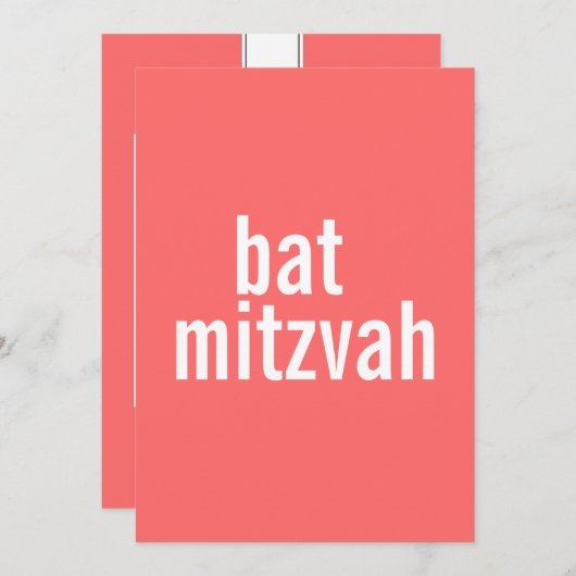 Bat (of Bar) Mitzvah Mededelingen en Uitnodigingen (Voorkant / Achterkant)