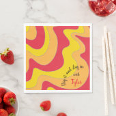 Bat of Bar Mitzvah Napkin Waves Servet (Insitu)