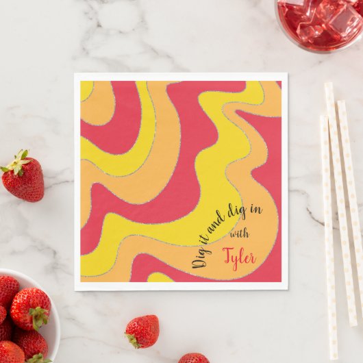 Bat of Bar Mitzvah Napkin Waves Servet (Insitu)