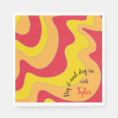 Bat of Bar Mitzvah Napkin Waves Servet (Voorkant)