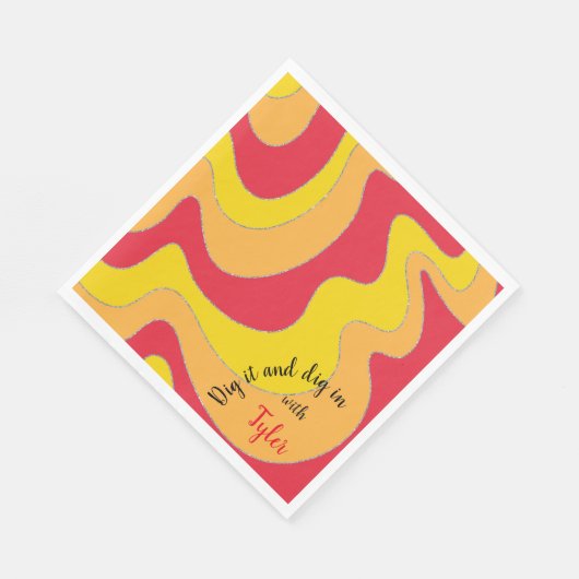 Bat of Bar Mitzvah Napkin Waves Servet (Hoek)