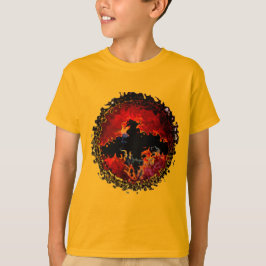 Bat op Fire Digital Art T-shirt