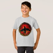 Bat op Fire Digital Art T-shirt (Voorkant volledig)