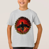 Bat op Fire Digital Art T-shirt (Voorkant)