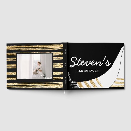 Bat or Bar Mitzvah Party Zwart Goud Gastenboek (Volledig)