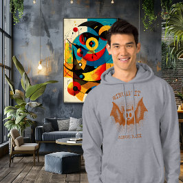  Bat - Oranje Retro Halftone Halloween Hoodie