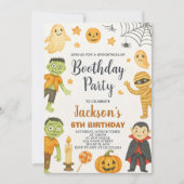 Bat Party Kinder Halloween Verjaardagsuitnodiging Kaart (Voorkant)