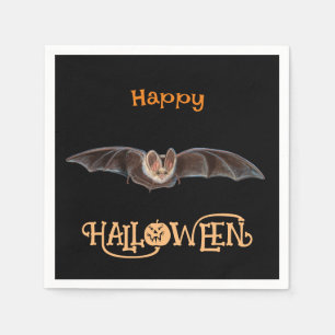 Bat Pipistrellus illustratie Happy Halloween Servet