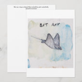 Bat Ray Wenskaart Kaart (Voorkant / Achterkant)