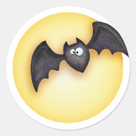 Bat Ronde Sticker (Voorkant)