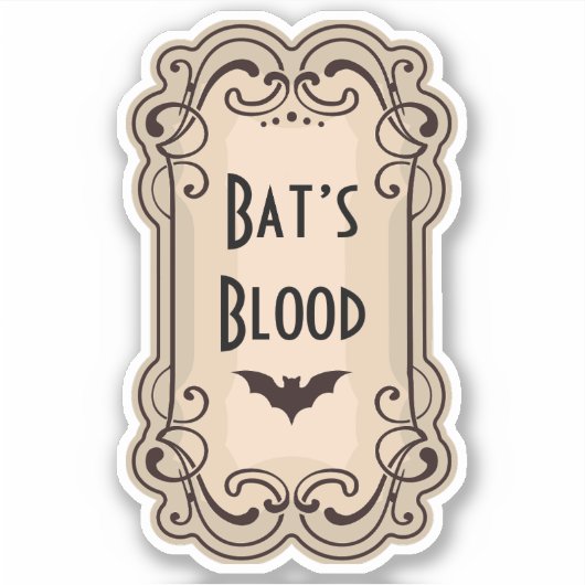 Bat’s Blood Apothecary Label (Voorkant)