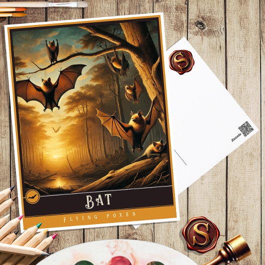 Bat | Schattige familie  Briefkaart