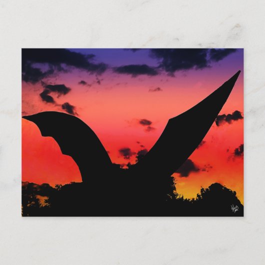 Bat Sculpture near S. Congress Bridge, Austin, TX Briefkaart (Voorkant)