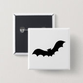 Bat Silhouette Vierkante Button 5,1 Cm (Voorkant /achterkant)