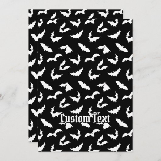 Bat Silhouettes Patroonuitnodiging Kaart (Voorkant / Achterkant)