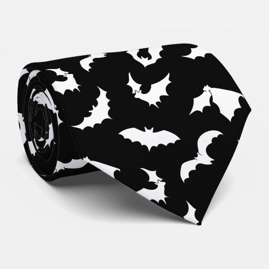 Bat Silhouettes Pattern Stropdas (Opgerold)