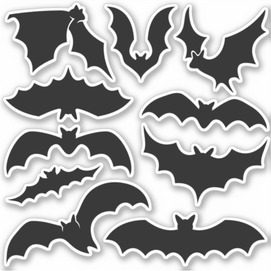 Bat Silhouettes Sticker Set (Voorkant)