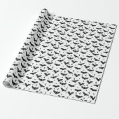 bat silhouettes wrapping paper cadeaupapier (Uitgerold)