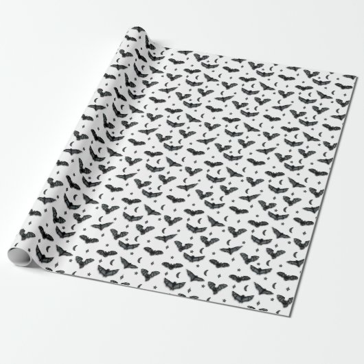 bat silhouettes wrapping paper cadeaupapier (Uitgerold)