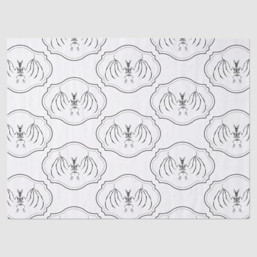 Bat Skeleton Gothic Spooky Tissuepapier (Voorkant)