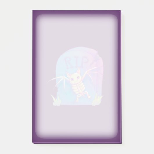 Bat Skeleton RIP Gravestone Halloween Drawing Post-it® Notes (Voorkant)