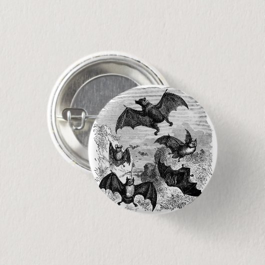 Bat Sketch Ronde Button 3,2 Cm (Voorkant /achterkant)