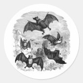 Bat Sketch Ronde Sticker (Voorkant)