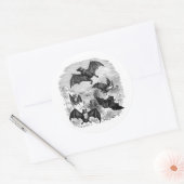 Bat Sketch Ronde Sticker (Envelop)