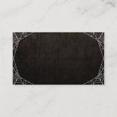 Bat & Spiderwebs Gothic Halloween Bruiloft Details Informatiekaartje (Achterkant)