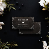 Bat & Spiderwebs Gothic Halloween Bruiloft Details Informatiekaartje