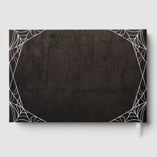 Bat & Spiderwebs Mr & Mrs Gothic Halloween Wedding Gastenboek (Achterkant)