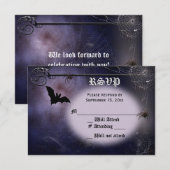 Bat, spinnen en volle maan RSVP Kaartje (Voorkant / Achterkant)