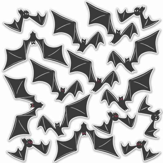 Bat Sticker Vinyl Sticker Set (Voorkant)