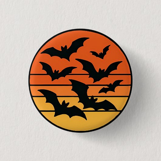 Bat Sunset Ronde Button 3,2 Cm (Voorkant)