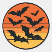Bat Sunset Ronde Sticker (Voorkant)