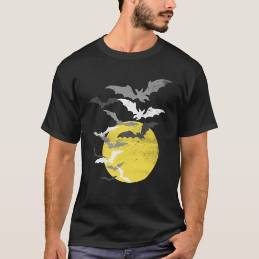 Bat Swarm op Full Moon  T-shirt (Voorkant)