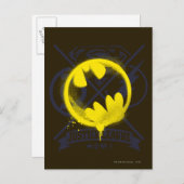Bat Symbol over Justice League Briefkaart (Voorkant / Achterkant)
