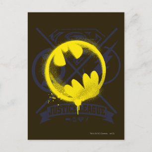 Bat Symbol over Justice League Briefkaart