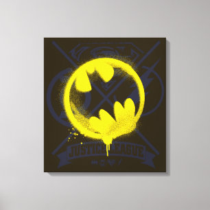 Bat Symbol over Justice League Canvas Afdruk
