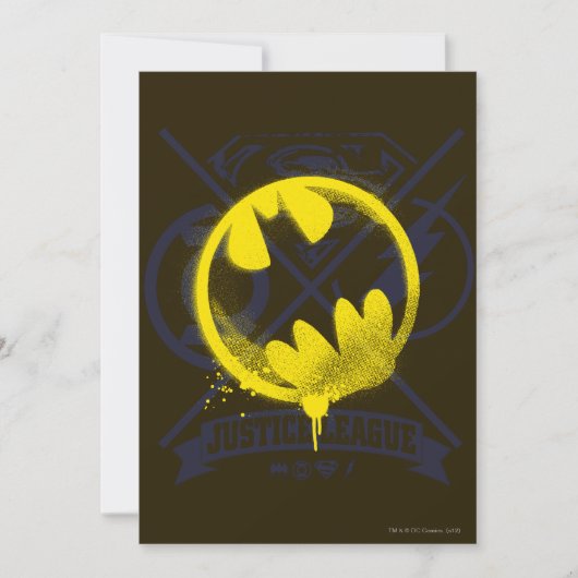 Bat Symbol over Justice League Kaart (Voorkant)