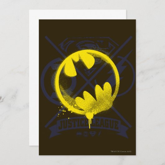 Bat Symbol over Justice League Kaart (Voorkant / Achterkant)