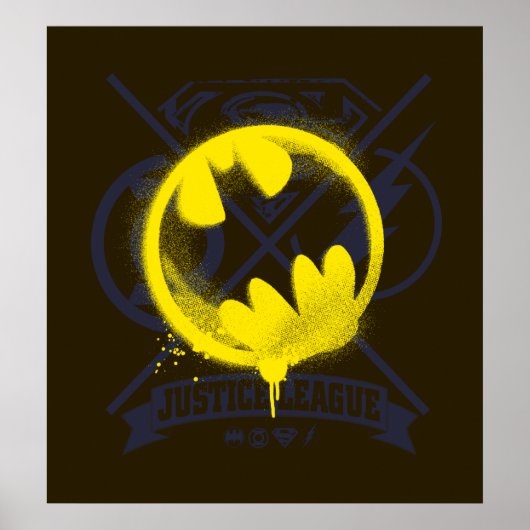 Bat Symbol over Justice League Poster (Voorkant)