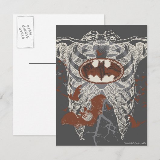 Bat Symbool Ribcage  Collage Briefkaart (Voorkant / Achterkant)
