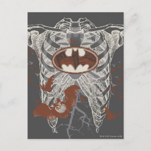 Bat Symbool Ribcage  Collage Briefkaart (Voorkant)