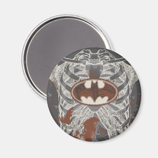 Bat Symbool Ribcage  Collage Magneet (Voorkant / Achterkant)