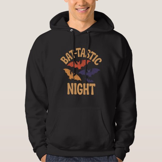 Bat-Tastic Night Flying Bat Halloween Hoodie (Voorkant)