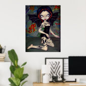 Bat Tattoos urban fairy tribal graffiti Art Print (Thuiskantoor)