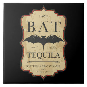 Bat Tequila  Halloween Label Tegeltje