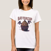 Bat-tercup Funny Halloween Cupcake Eten Pun T-shirt (Voorkant)