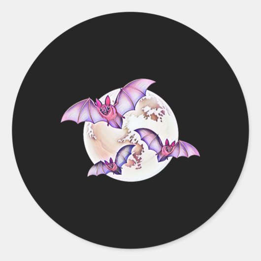 Bat Vampire Halloween Bats Ronde Sticker (Voorkant)